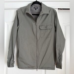 Express Utility Jacket Olive Green Zip Front Shirt Jacket Size S